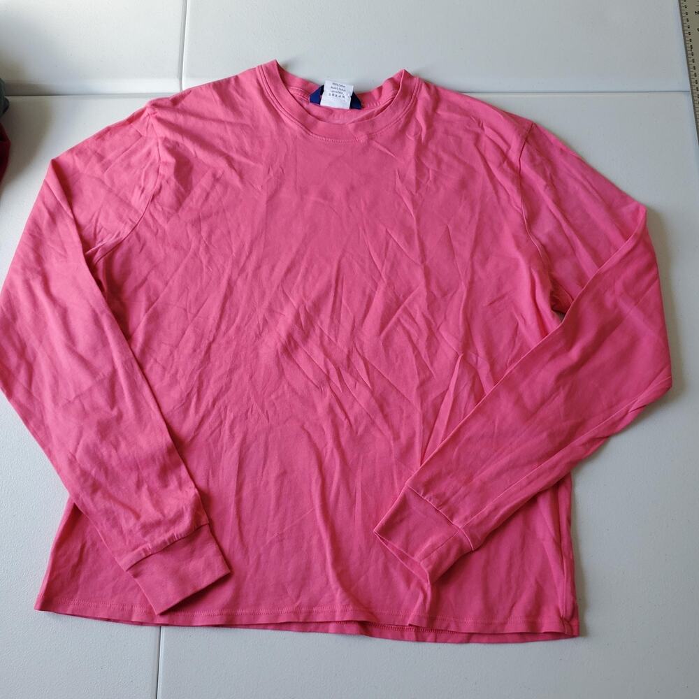 Outdoor Voices Pink Long Sleeve Tee 100% Cotton Size Small